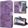 Protective Case - BOOLING - for Samsung Galaxy S25 Ultra - Butterfly Pattern - Synthetic Leather - 2 Tempered Glass