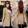 Autumn Women's Double Snap Women Slim Thin Large Yard Long Classic Windbreaker Coat Jacket Women's