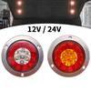 12V 24V Turn Signal Light Round Rear Brake Stop Lamp 16LED Tail Stop Running Reverse Lamp For Truck Trailer RV Caravan