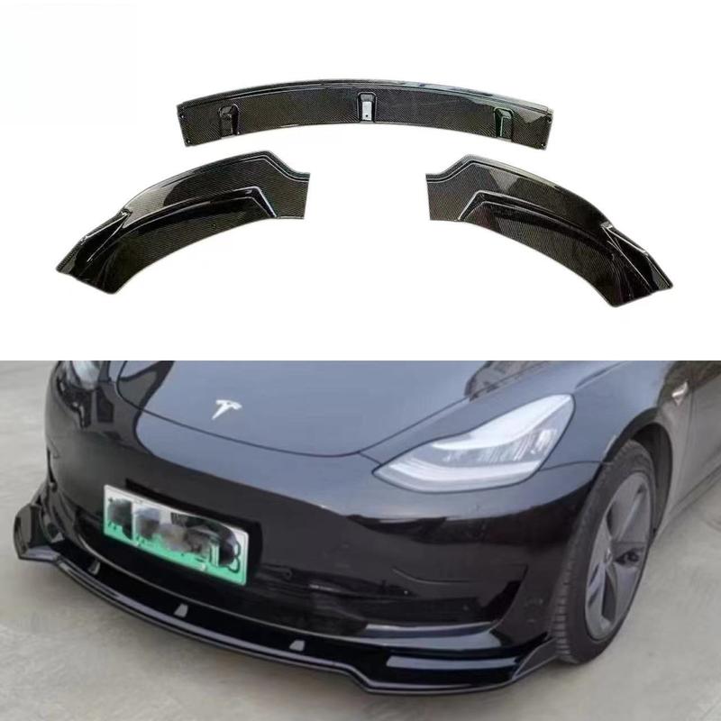 Подходит для модификации Tesla Model 3: три передних губы, передний ковш, спортивный маленький обвес, детали внешнего вида переднего бампера