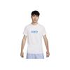 Nike Cotton Letter Print Crew Neck Short Sleeve T-Shirt Men Tops White University-Blue HQ3297-100