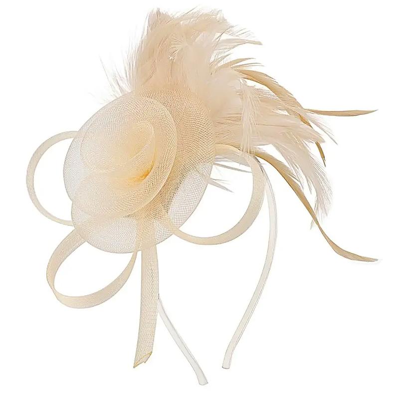 1 шт. Повязка на голову Головной убор Перья Украшения для волос Ободок Элегантный Женский Винтажный Женский Сетка