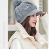 Soft Duck Tongue Cap Fluffy Plush Winter Hat Fashion Visors Hat  Women Girl