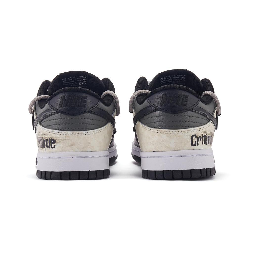 Nike Кроссовки Dunk Противоскользящие Амортизация Низкие Скейтбордические Мужские Черно-Белые DD1391-100(Команда98-)