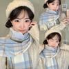Thickened Knitted Plaid Scarf Korean Style Winter Cashmere Shawl Y2K Checkered Scarf  Unisex