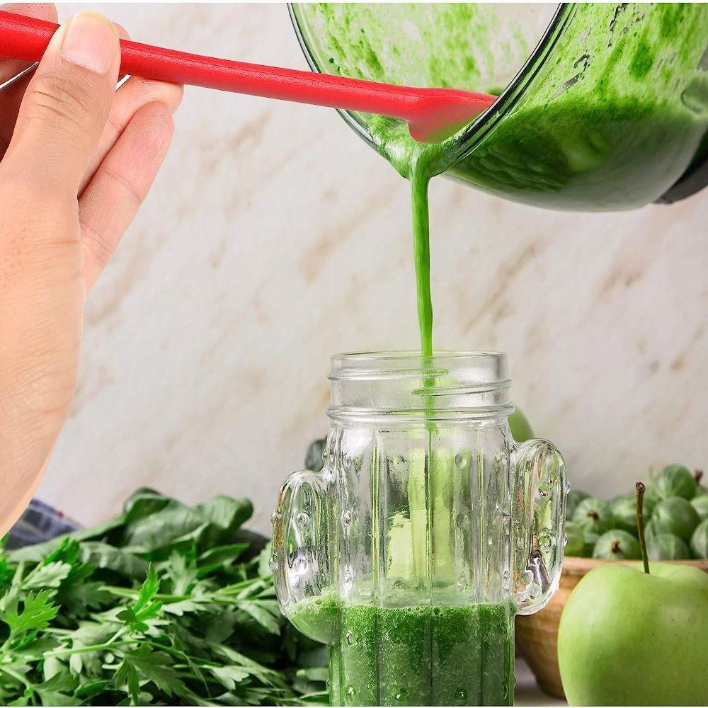 4 шт. термостойкая резиновая лопаточка с длинной ручкой, шпатель для банки, прочный силиконовый скребок, кухонный скребок