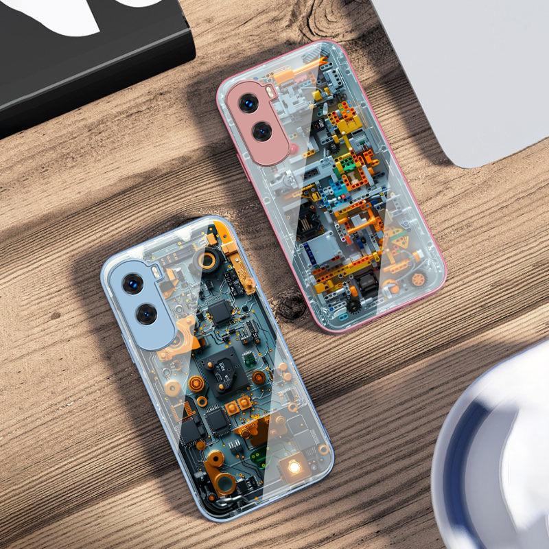 Механическое устройство Черный Для Honor 200 90 8X 9X Pro Lite P50 P40 Nova 10 11i P60 Magic4 6 Mate 20 50 Чехол для телефона из закаленного стекла