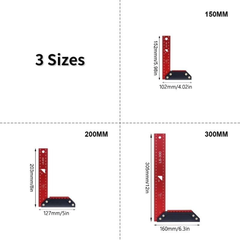 Сверхпрочный, устойчивый к ржавчине алюминиевый сплав L-образный угольник для точных измерений при деревообработке и строительстве