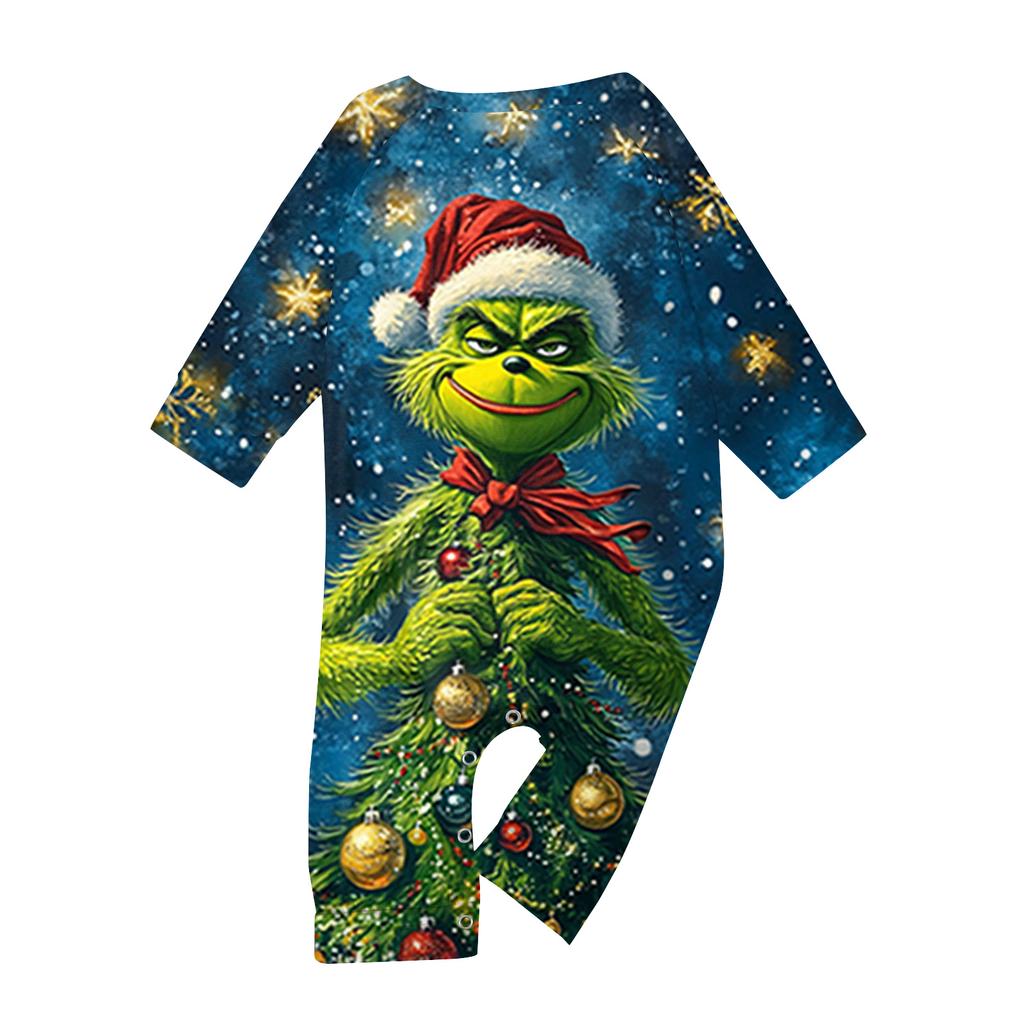 Christmas Print Family Outfit Long Sleeve Top + Pants Set Family Outfit