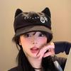 Japanese Anime Cosplay Cat Ear Baseball Cap Women Girl Adjustable Long Brims Sun Visor Hat Outdoor Streetwear Hiphop Hat