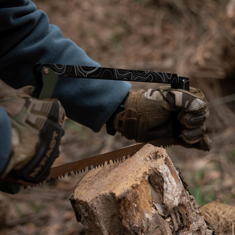 Складная пила с сумкой для хранения Портативная пила по дереву Алюминиевый сплав Кемпинг Складная ручная пила Инструменты для выживания в походах на открытом воздухе