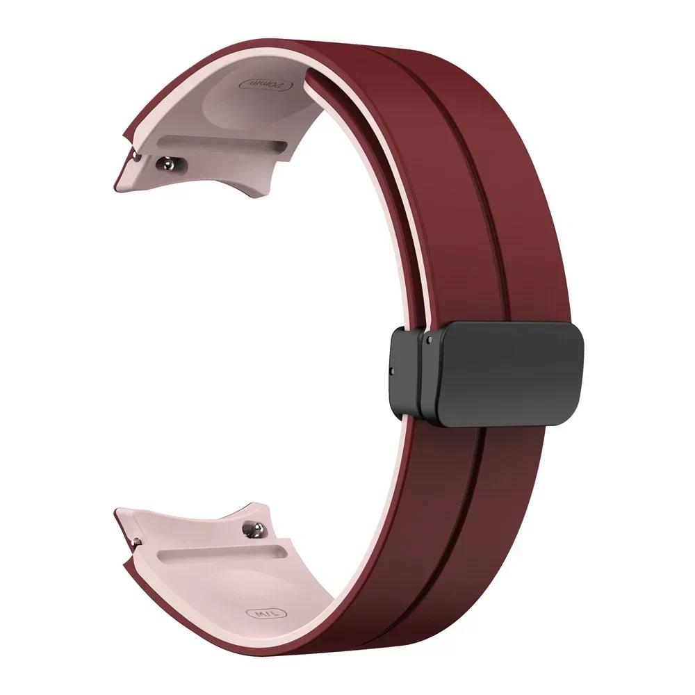 Спортивный силиконовый ремешок для Samsung Galaxy Watch 7 6 4 5 40 мм 44 мм / 5 Pro Браслет 6 4 Classic 47/46/43 мм Магнитная застежка Ремешок для часов