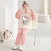 Kids Flannel Pajamas Set Boys Girls Warm Long Sleeve Top And Pants Sleepwear Winter Home Nightwear
