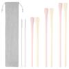 8 шт. Силиконовые соломинки Многоразовые Длинные соломинки для питья со щеткой для чистки Соломинки без складок Аксессуары для стакана для stanley