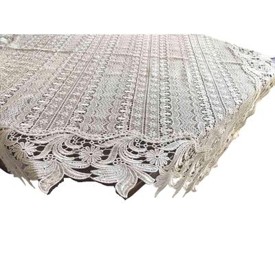 Vivienne 90x90см Серия Rusigne Вышитая Кружевная Скатерть-дорожка WK2051N1 (Вивьен) [Скатерть Молочно-белая]