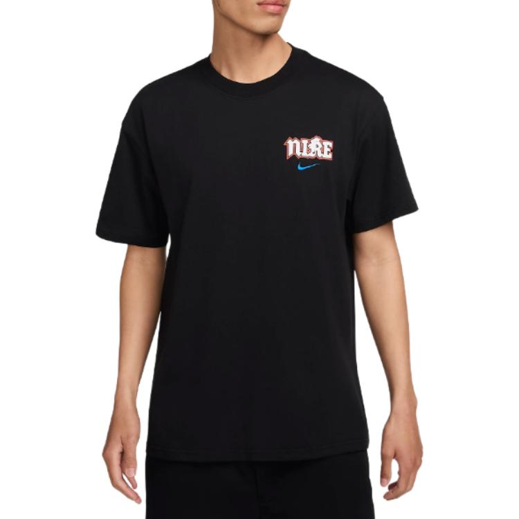 Nike T Shirts Men's Black Crew Neck Moderate Straight Fit FZ5386-010