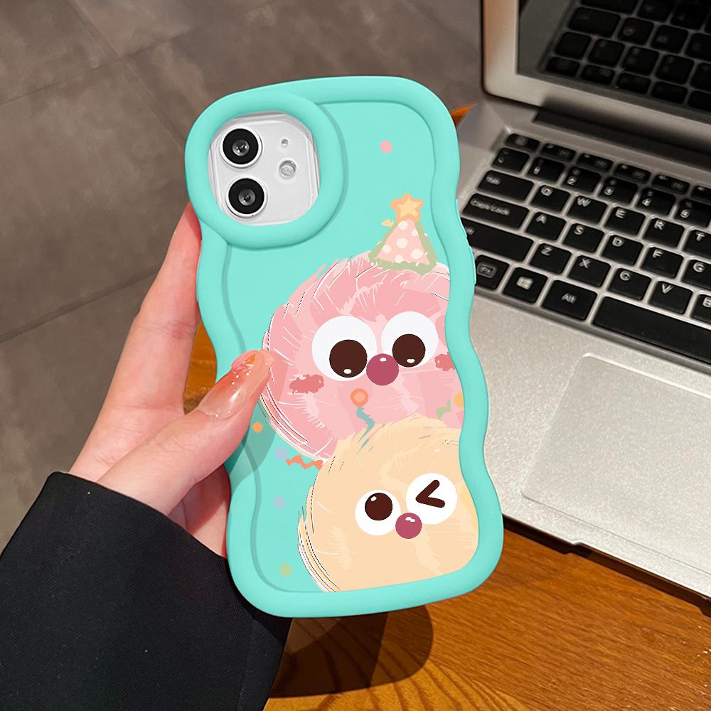 Для Infinix Hot 40i 30i Smart 8 OPPO A18 A38 A58 A60 A78 Reno12 FS Vivo Y18 Y28 Y36 Y22s Y17s милый мультяшный узор мягкий силиконовый чехол для телефона с волнистым краем