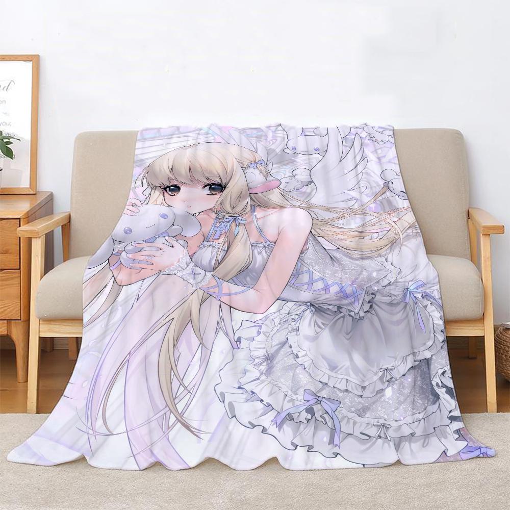 New Arrival Chobits Anime Warm Blankets for Cold Boho Blanket King Size Home Interior Beach Towel Fluffy Plaid Bed Throw Knee &