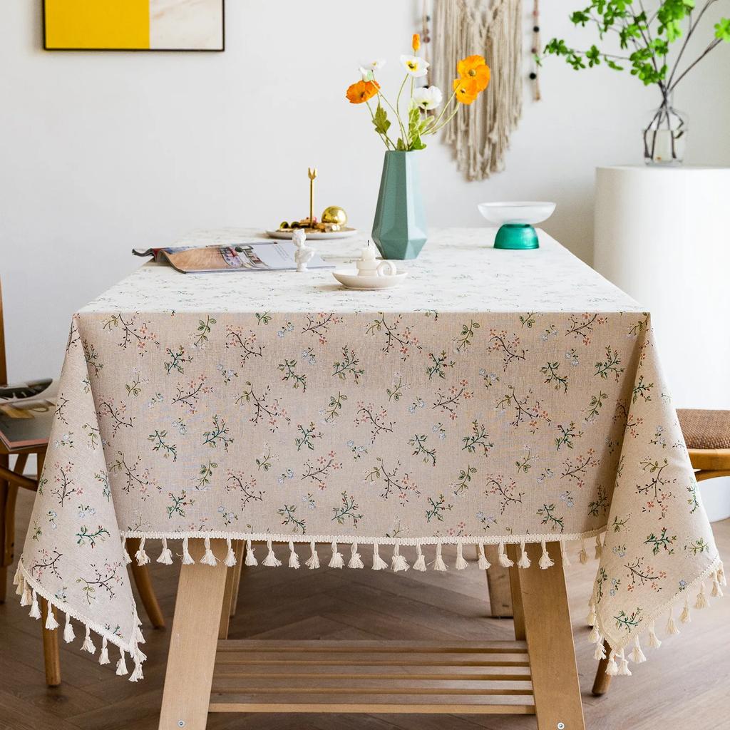 Ins Цветочные скатерти Ретро Хлопок Льняной журнальный столик Обеденный Чехол Скатерть Коврик для пикника Фото Фон Ткань Декор комнаты