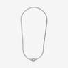 Elegant 925 Silver Plated Snake Chain Necklace with DIY Beaded Pendant for Daily Wear