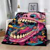 Cartoon Skull Illustration Throw Blanket 150x200 Thermal Blankets for Bed Beach Towel Home Interior Microfiber Bedding Knee Nap