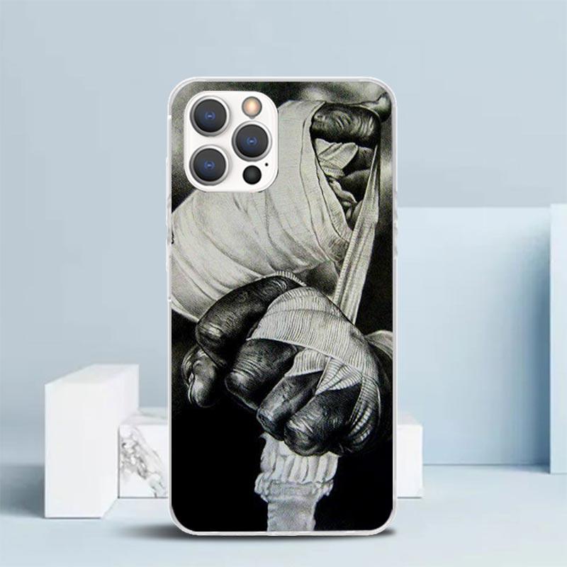 Чехол для телефона Муай Тай Боксерский бой для IPhone 16 17 Air 16E 15 14 Plus 13 Mini 12 11 Pro Max 7 8 + SE 2020 Мягкая задняя крышка из ТПУ 16