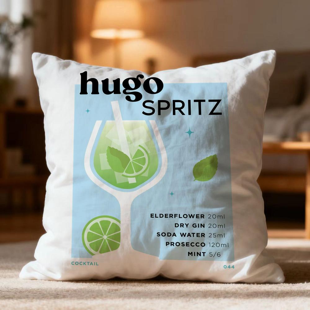 Popular H-Hhugo spritz cocktailed Cushion Cover Soft Washable Pillow Case Multi-Scene for Couch Bed Travel Office Use