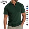 Летняя вышивка Новая большая мужская футболка с коротким рукавом и карманом на пуговицах Поло