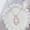 Dainty Waterdrop Ring Holder Necklace for Women & Men CZ Simple Ring Keeper Necklaces Geometric Pendant Bride Wedding Engagement Saver Jewelry Birthd