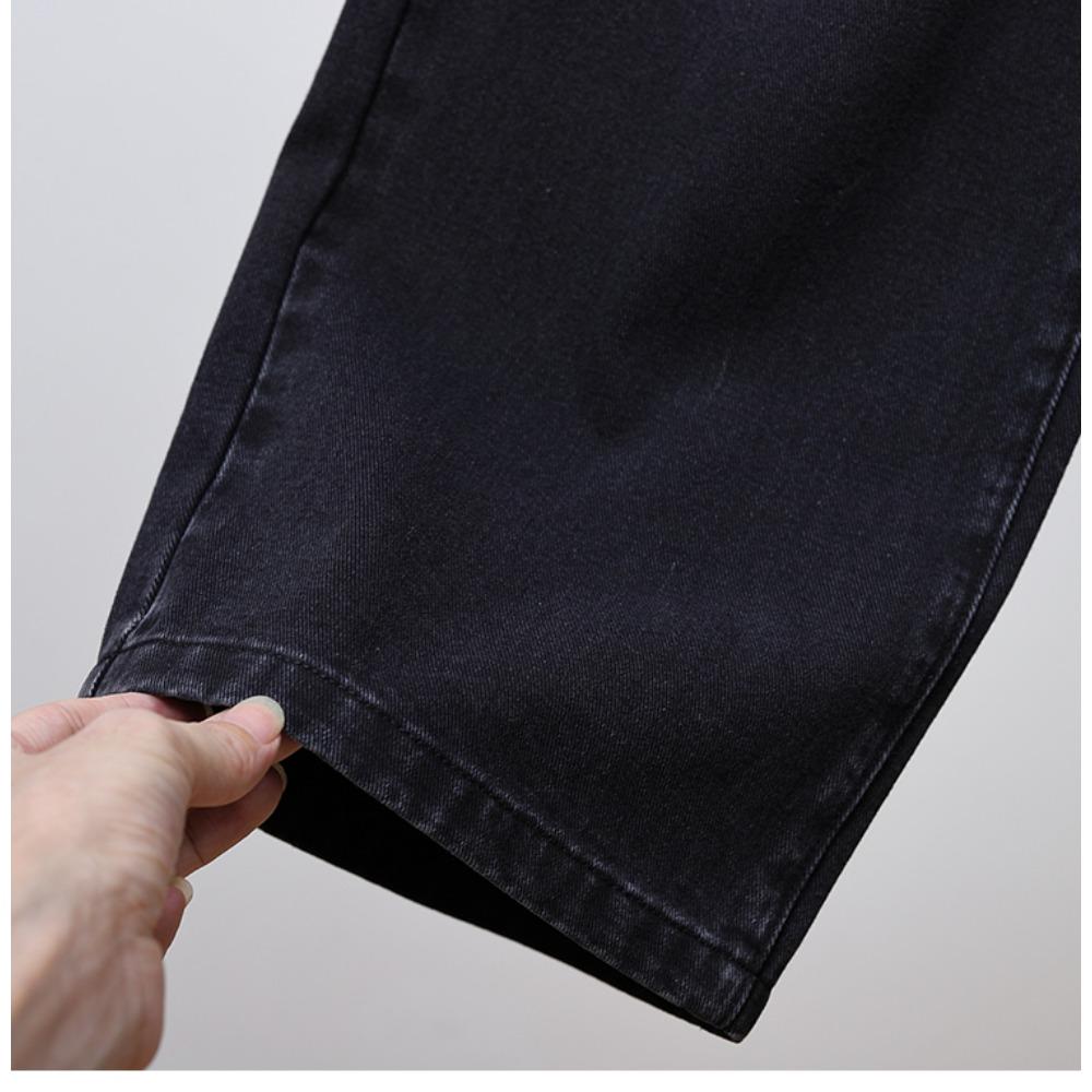 Dimanaf 2025 Большой размер Осень Женские джинсы Брюки Деним Женский Эластичный Базовый Черный С высокой посадкой Оверсайз Мода Новые брюки 5XL