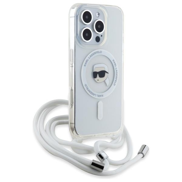 Karl Lagerfeld Klhmp16Lhckhnt Iphone 16  Pro 6.3 Hardcase Transparent Crossbody Iml Karl Head Magsafe