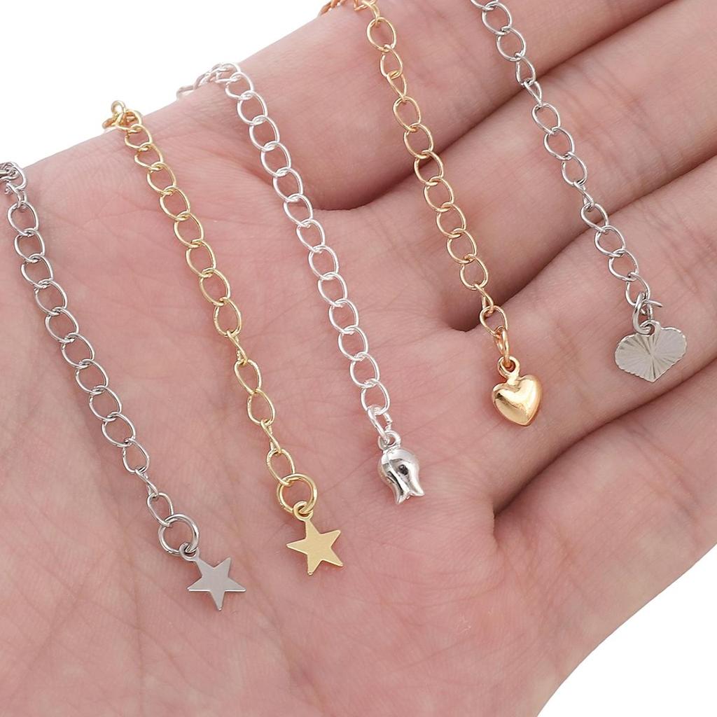 Copper Clad Iron Peach Heart Buckle Tail Chain For DIY Jewelry Making Craft Accessories