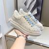 Fashion Autumn Spring Women Platform Shoes Rhinestones Thick-soled White Silver Shoes Shining Crystal Sneakers Trend Casual Sneakers
