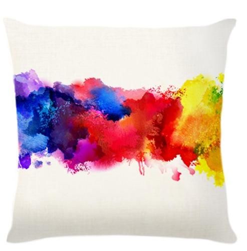 Love Heart Rainbow Print Pattern Home Decor Pillowcase Bedroom Living Room Sofa Decoration Polyester Cushion Cover with Zipper