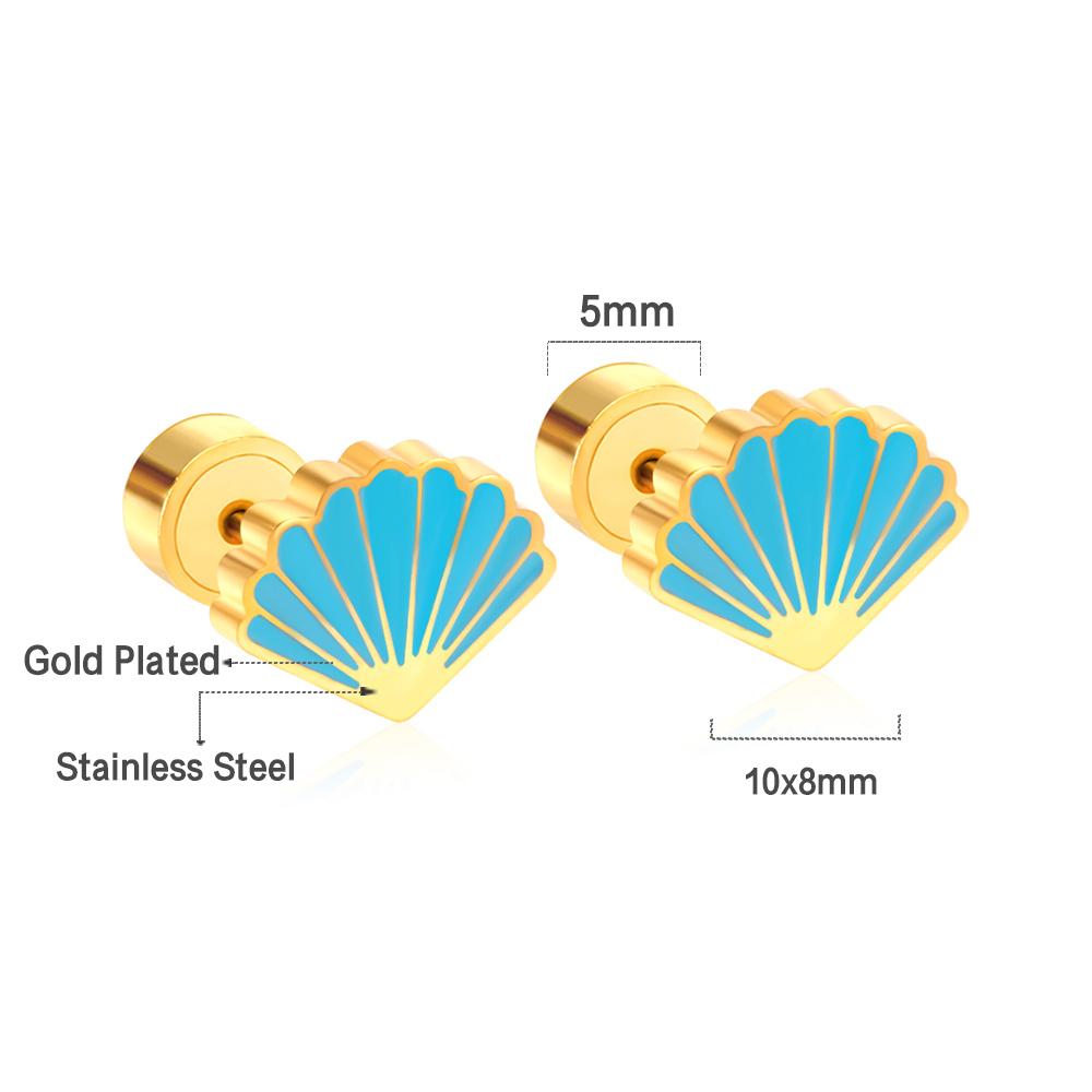 LUXUKISSKIDS Cute Rainbow Stud Earrings for Child/Girls Push-back Stainless Steel Anti-allergy Ear Piercing Daily Wear Jewelry