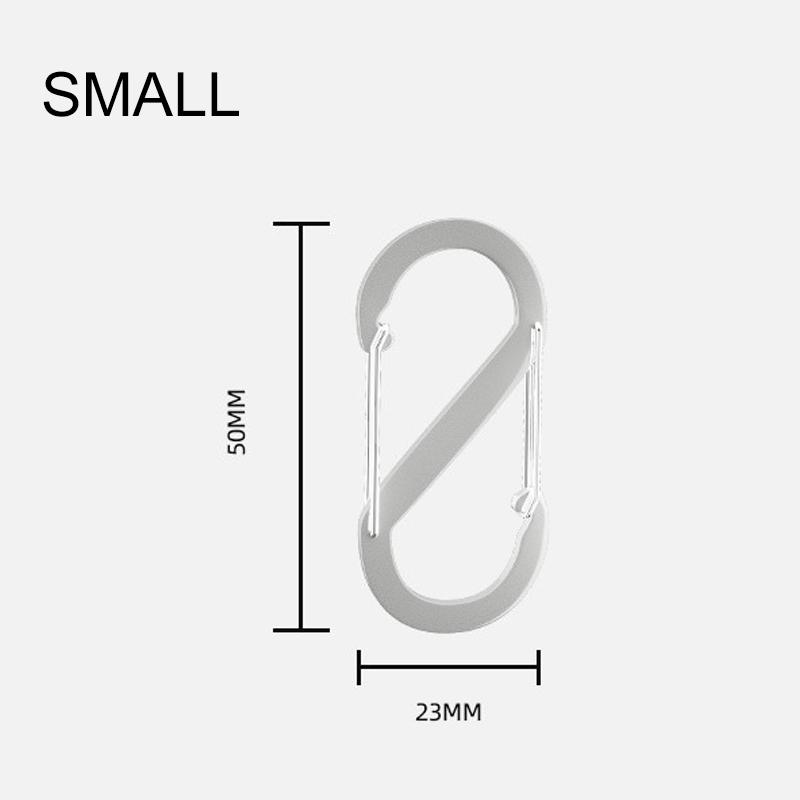 S-образный двойной карабин, брелок, замки-молнии для рюкзаков, карабин, скользящий замок, алюминиевый сплав, большой, средний, маленький карабин для кемпинга
