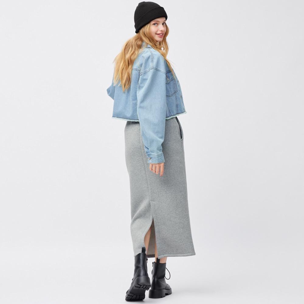 Узкая длинная юбка Gu Heavyweight Sweat, стандартная длина 82,5 89,5 см 