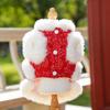 Autumn and winter velvet retro style pet clothes, New Year Tang style buckle pet dog clothes, fashionable cat clothes