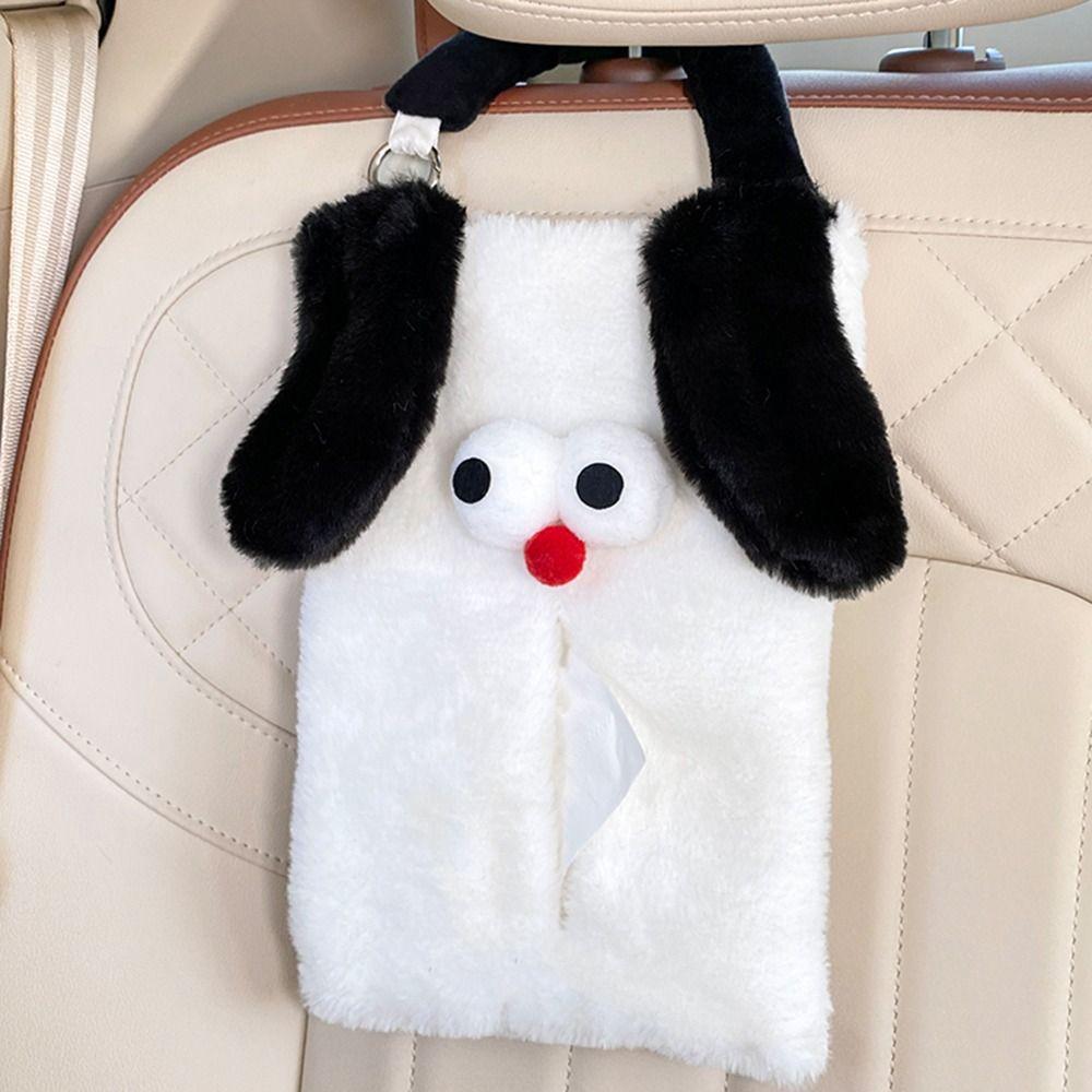 Animal Shape Hanging Armrest Box Creative Seat Back Tissue Hanging Bag Puppy Car Tissue Box Girls