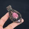 Pink Thulite Pendant Gemstone Jewelry, 999 Copper Wire Wrapped Pendant, Handmade Jewelry Birthstone Pendant, Gift For Him