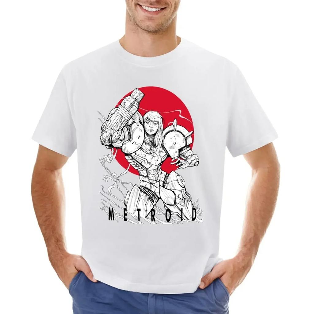 Metroid 22 T-shirt anime Blouse blacks men clothings