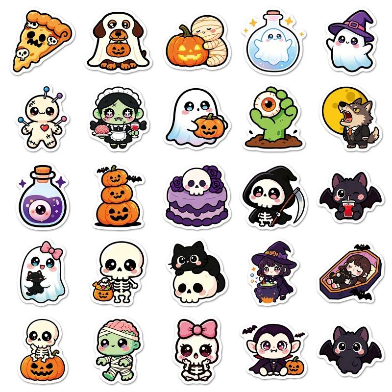 0 Original Super Cute Halloween Stickers, Popular Cross-border Festival Halloween Hand-drawn Waterproof Decorative Stickers