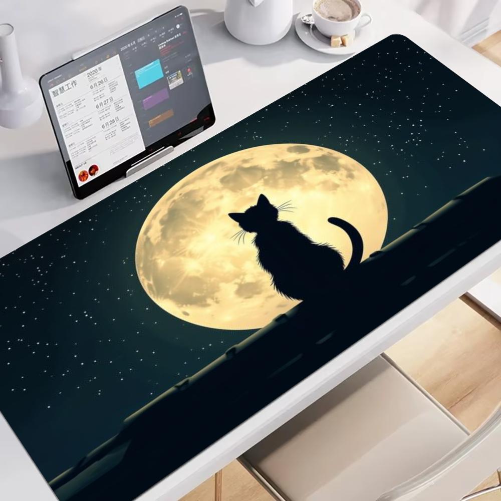 Black Cat Mouse Pad Large Gaming Mousepads Soft Pad NonSlip Laptop Gamer Mouse Pad Tablet Mat Pc Playmat Speed Extension
