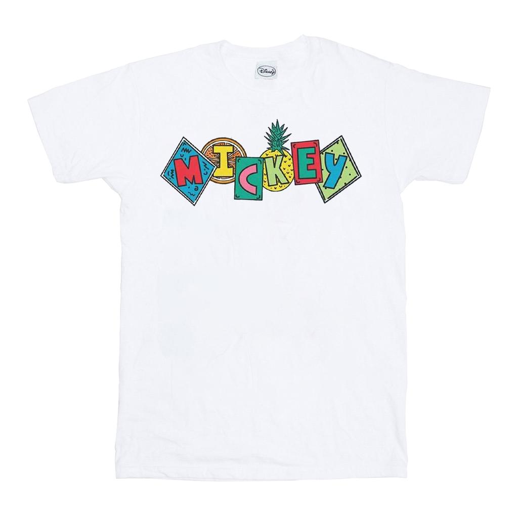 Disney Mens Mickey Mouse Fruit Blocks T-Shirt