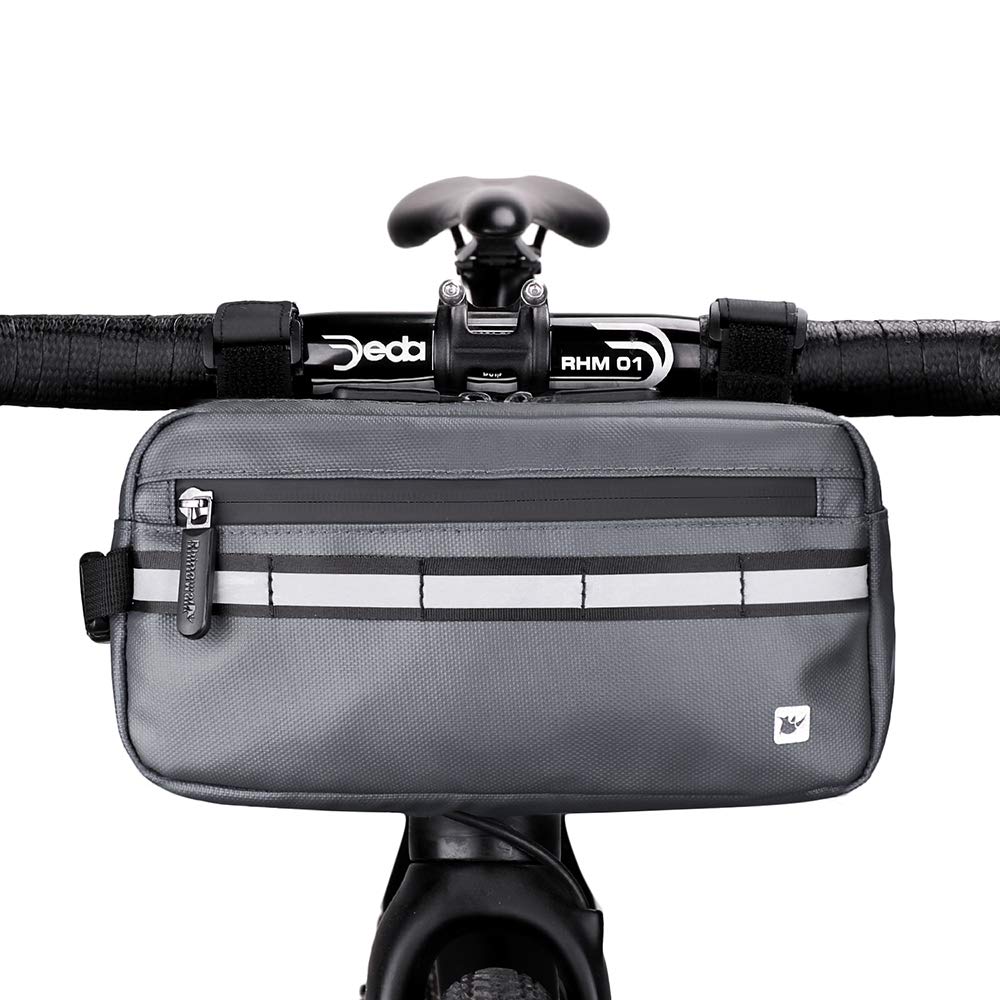Rhinowalk Waterproof Bicycle Bag, Handlebar Bag, Bicycle Basket, Front Bag, Shoulder Bag, Waist Bag for Sports and Professional Cycling, Gray