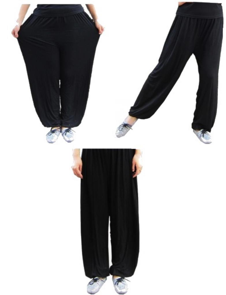 Брюки Йога и Тай-чи Расслабленный силуэт [phalatina], Весна/Лето, Легкие, Посадка, Удобные, Потоотводящие, Спортивные, Легкость движений (01. Черный,