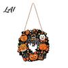 Handcrafted Wood Decor Pieces Halloween Wooden Hollow Round Hanging Sign Pumpkin Spider Web Haunted Holiday Wall Ornaments House Ornament with