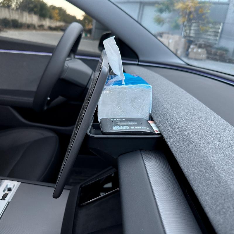 For Tesla Model Y Juniper 2025 Model 3 Highland 2024 Dashboard Storage Tray Silicone Center Console Screen Rear Phone ETC Box