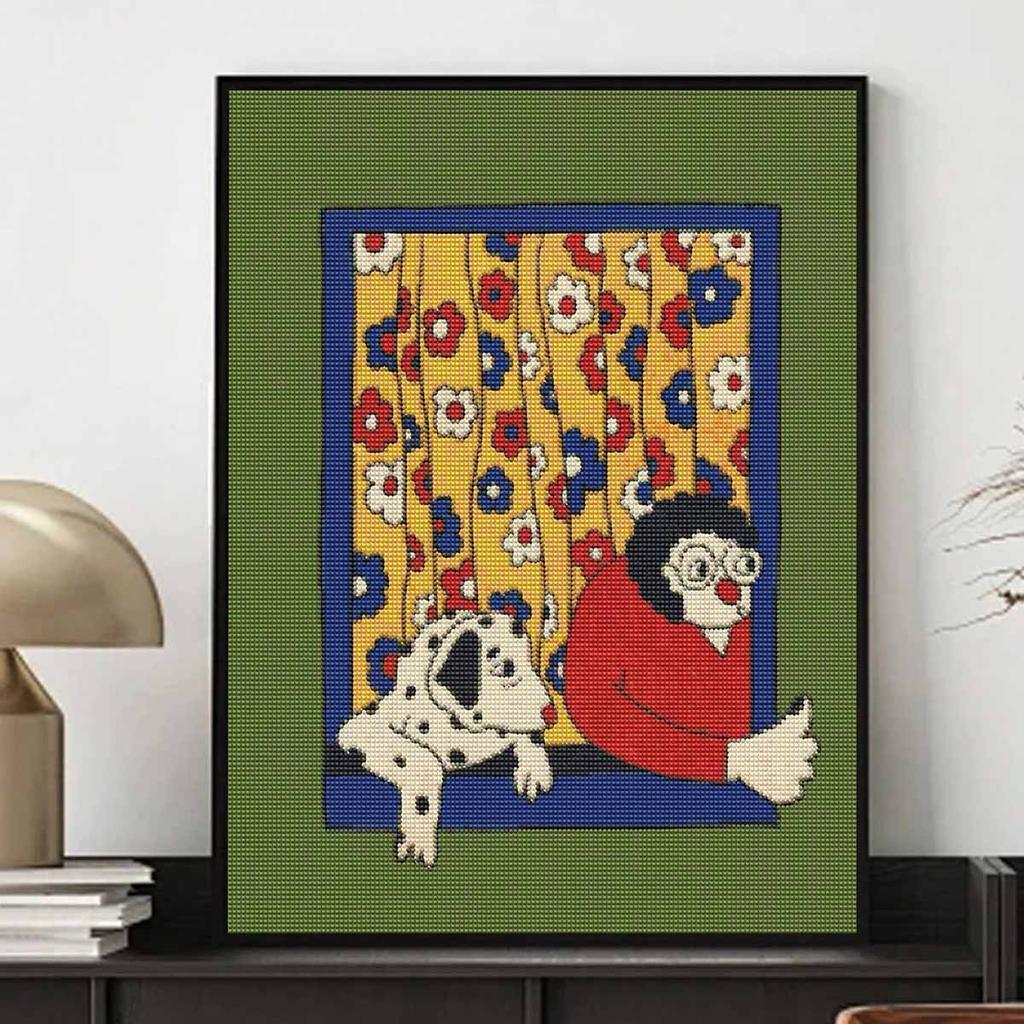 Diamond Painting Kit Full Diamond Round Mosaic Dalmatian Dog Red Cat Floral Curtain Home Decor Gift