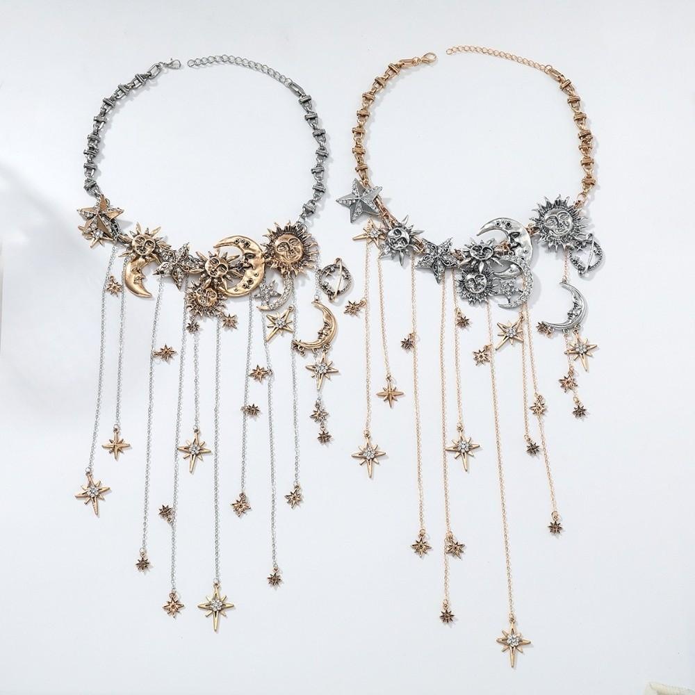 Star Pendant Boho Style Necklace Sun Pendant Layering Necklace  Boho Style Accessories
